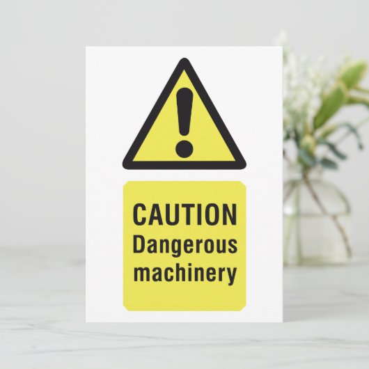 Caution Dangerous Machinery Sign 招待状 (スタンド正面)