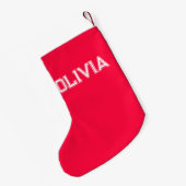 Caution! Dear Santa  スモールクリスマスストッキング (裏面 (吊り時))