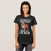 Caution Dog Can t Hold It s Licker  French Bulldog Tシャツ (正面フル)