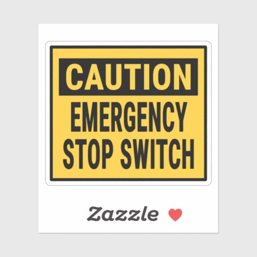 Caution Emergency Stop Switch シール (シート)