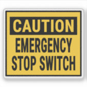 Caution Emergency Stop Switch シール (正面)