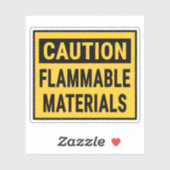 Caution Flammable Materials シール (シート)