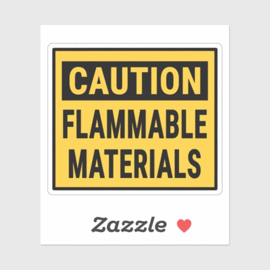 Caution Flammable Materials シール (シート)