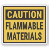 Caution Flammable Materials シール (正面)