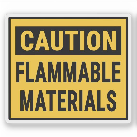 Caution Flammable Materials シール (正面)