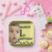 Caution! Funny First Birthday party ペーパープレート (パーティー)