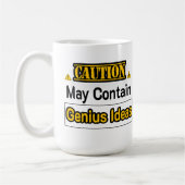 Caution Geniusアイディアおもしろいオフィスギフト コーヒーマグカップ (左)