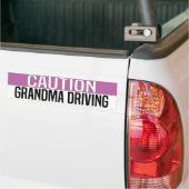 caution Grandma Driving バンパーステッカー (トラック上)