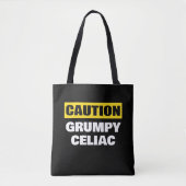 Caution Grumpy Celiac Coeliac トートバッグ (正面)