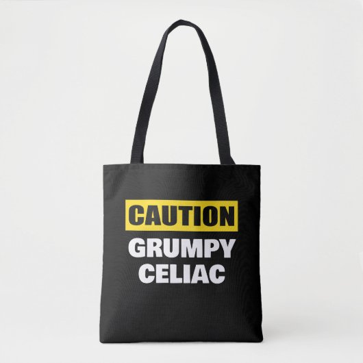 Caution Grumpy Celiac Coeliac トートバッグ (正面)