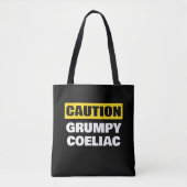 Caution Grumpy Coeliac Celiac トートバッグ (正面)