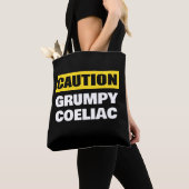 Caution Grumpy Coeliac Celiac トートバッグ (クローズアップ)