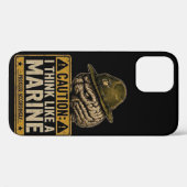Caution Marine Mindset Brain iPhone 12 Case Case-Mate iPhoneケース (裏面 (横))
