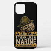 Caution Marine Mindset Brain iPhone 12 Case Case-Mate iPhoneケース (裏面)