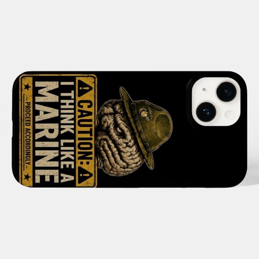 Caution Marine Mindset Brain iPhone 14 Case Case-Mate iPhoneケース (裏面 (横))