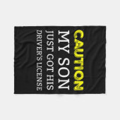 Caution My Son Just Got His Driver's License  フリースブランケット (正面(横))