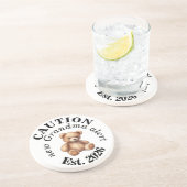 CAUTION new Grandma alert- Teddy Baby Announcement コースター (側面)