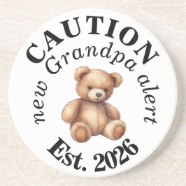 CAUTION new Grandpa alert- Teddy Baby Announcement コースター
