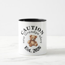 CAUTION new Grandpa alert- Teddy Baby Announcement マグカップ