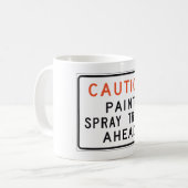 Caution Paint Spray Truck Ahead コーヒーマグカップ (正面左)
