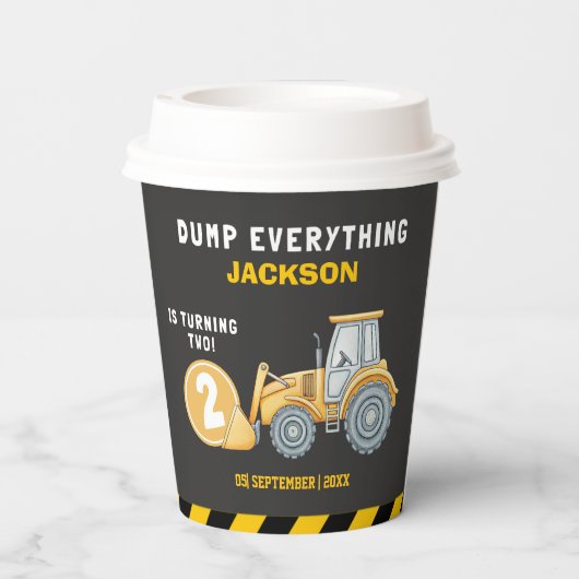 "Caution: Party Ahead! Construction Birthday 2 紙コップ (裏面)