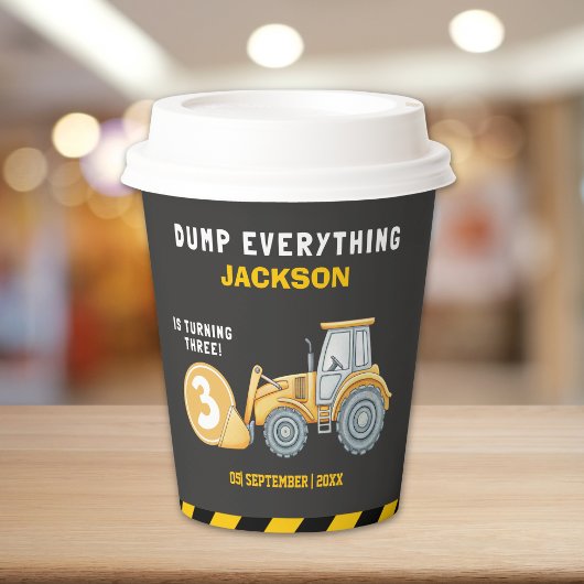 "Caution: Party Ahead! Construction Birthday 3 紙コップ