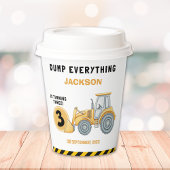 "Caution: Party Ahead! Construction Birthday 3 紙コップ