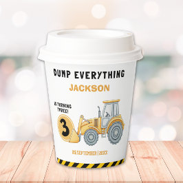 "Caution: Party Ahead! Construction Birthday 3 紙コップ