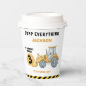 "Caution: Party Ahead! Construction Birthday 3 紙コップ (正面)