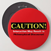 Caution Philosopher Discourse Alert! Button 缶バッジ (正面&裏面)