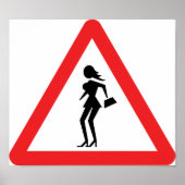 Caution Prostitute (Attenzione Prostitute) Sign ポスター (正面)