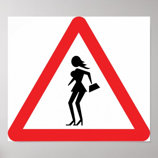 Caution Prostitute (Attenzione Prostitute) Sign ポスター (正面)