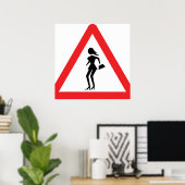 Caution Prostitute (Attenzione Prostitute) Sign ポスター (ホームオフィス)