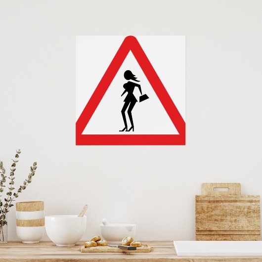 Caution Prostitute (Attenzione Prostitute) Sign ポスター (キッチン)