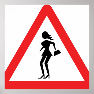 Caution Prostitute (Attenzione Prostitute) Sign ポスター