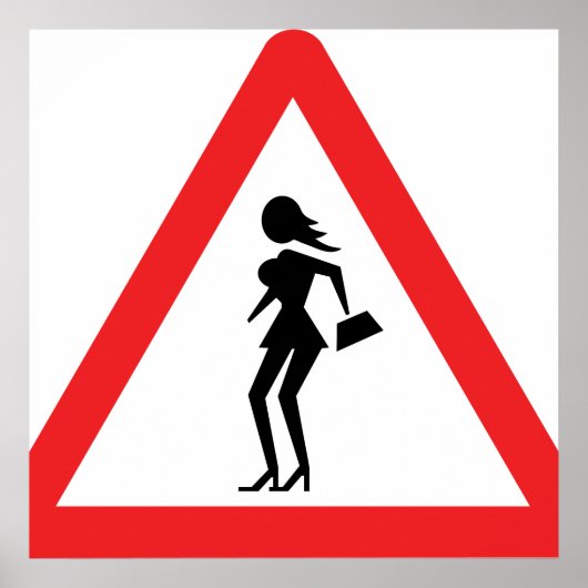 Caution Prostitute (Attenzione Prostitute) Sign ポスター (正面)
