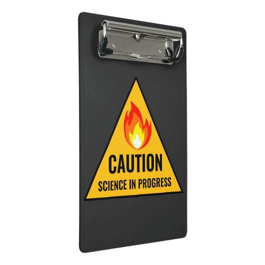 Caution Science in Progress ミニクリップボード (アングル)
