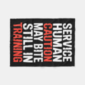 Caution Service Human Bite Training Still May Humo フリースブランケット (正面(横))