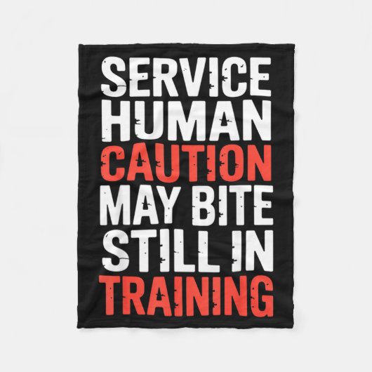 Caution Service Human Bite Training Still May Humo フリースブランケット (正面)