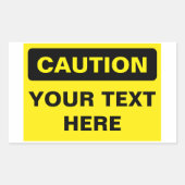 Caution Sign, template, landscape version 長方形シール (正面)