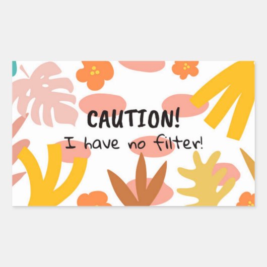 Caution... Sticker 長方形シール (正面)