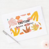 Caution... Sticker 長方形シール (封筒)