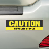 CAUTION Student Driver Bumper Sticker High-Vis バンパーステッカー (車上)