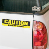 CAUTION Student Driver Bumper Sticker High-Vis バンパーステッカー (トラック上)