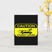 Caution Student Driver Funny  カード (黄色い花)