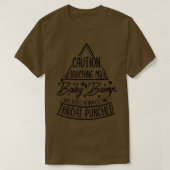 Caution Touching My Baby Bump Funny Pregnancy Anno Tシャツ (デザイン正面)