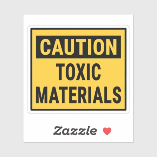 Caution Toxic Materials シール (シート)