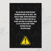 Caution Warning Sign Teenager 13th Birthday  招待状 (裏面)