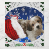Cavachonのクリスマス ワインラベル (シングルラベル)