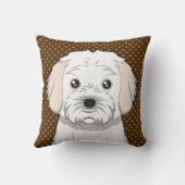 Cavachon犬の漫画の足 クッション (裏面)